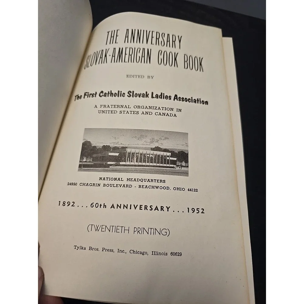Vintage 60th Anniversary Slovak-American Cook Book 1892-1952 Catholic Recipes